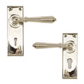 Polished Nickel Reeded Lever Lock Handles