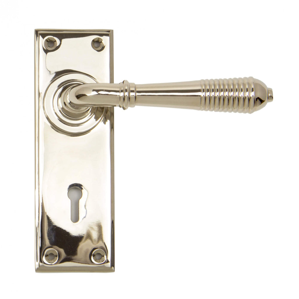 Polished Nickel Reeded Lever Lock Handles