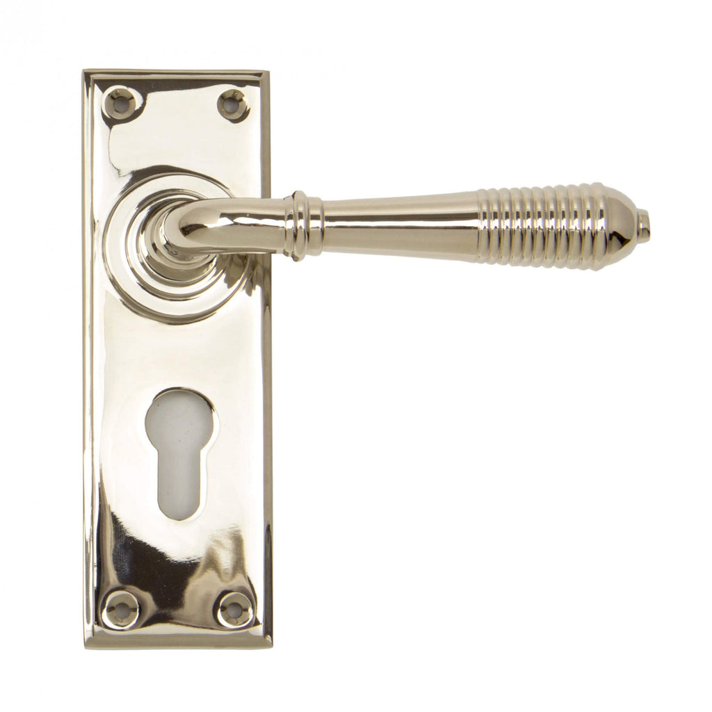 Polished Nickel Reeded Lever Lock Handles