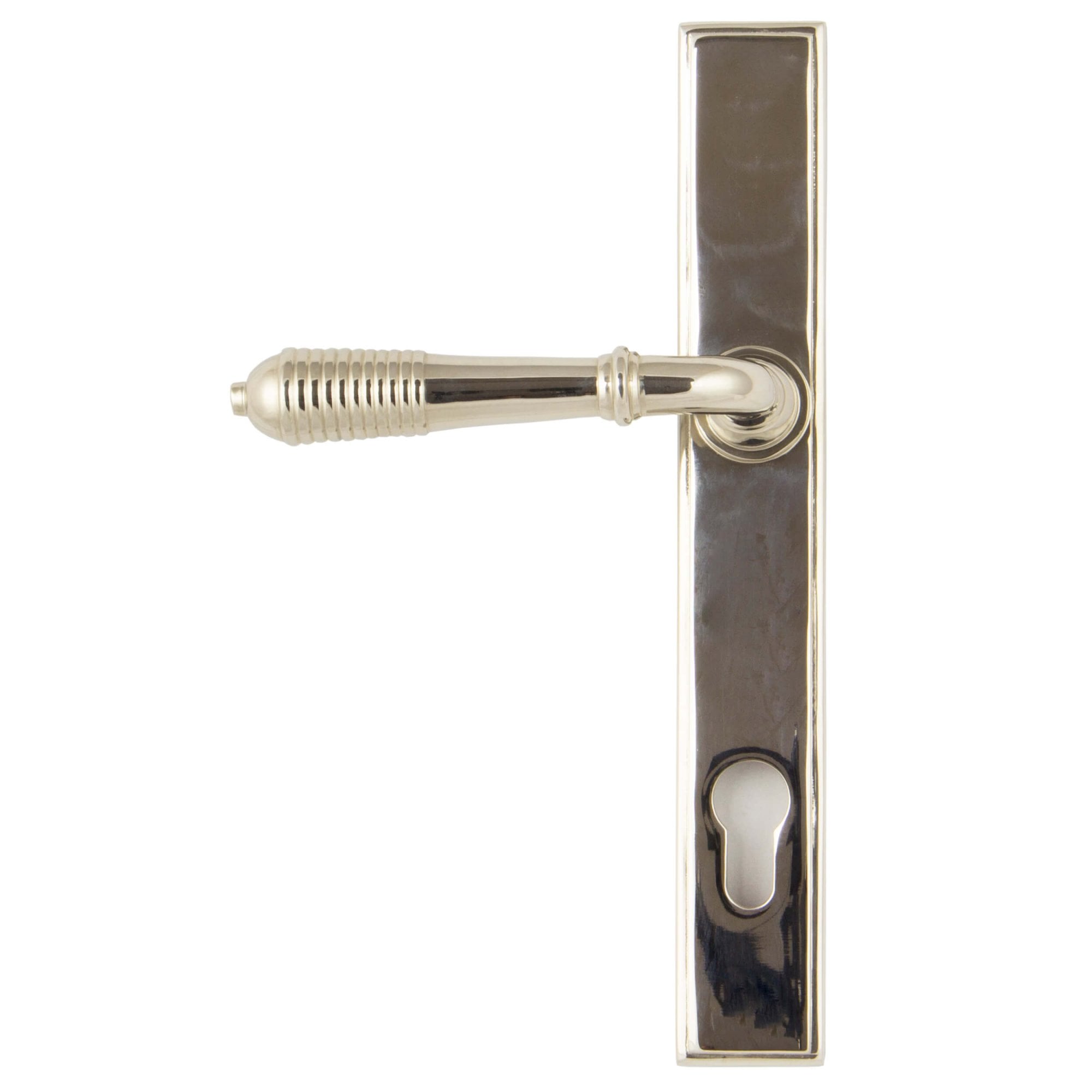 Polished Nickel Reeded Espagnolette Lock Set
