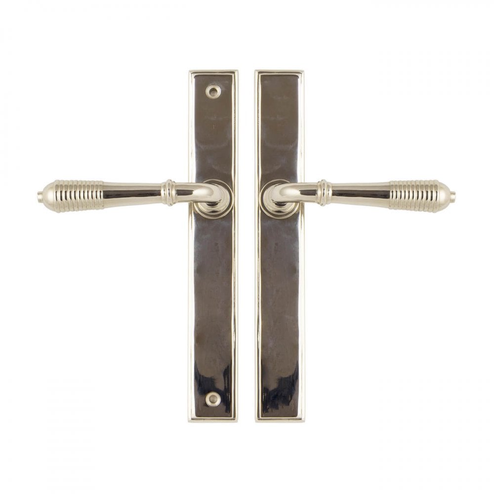 Polished Nickel Reeded Espagnolette Lock Set