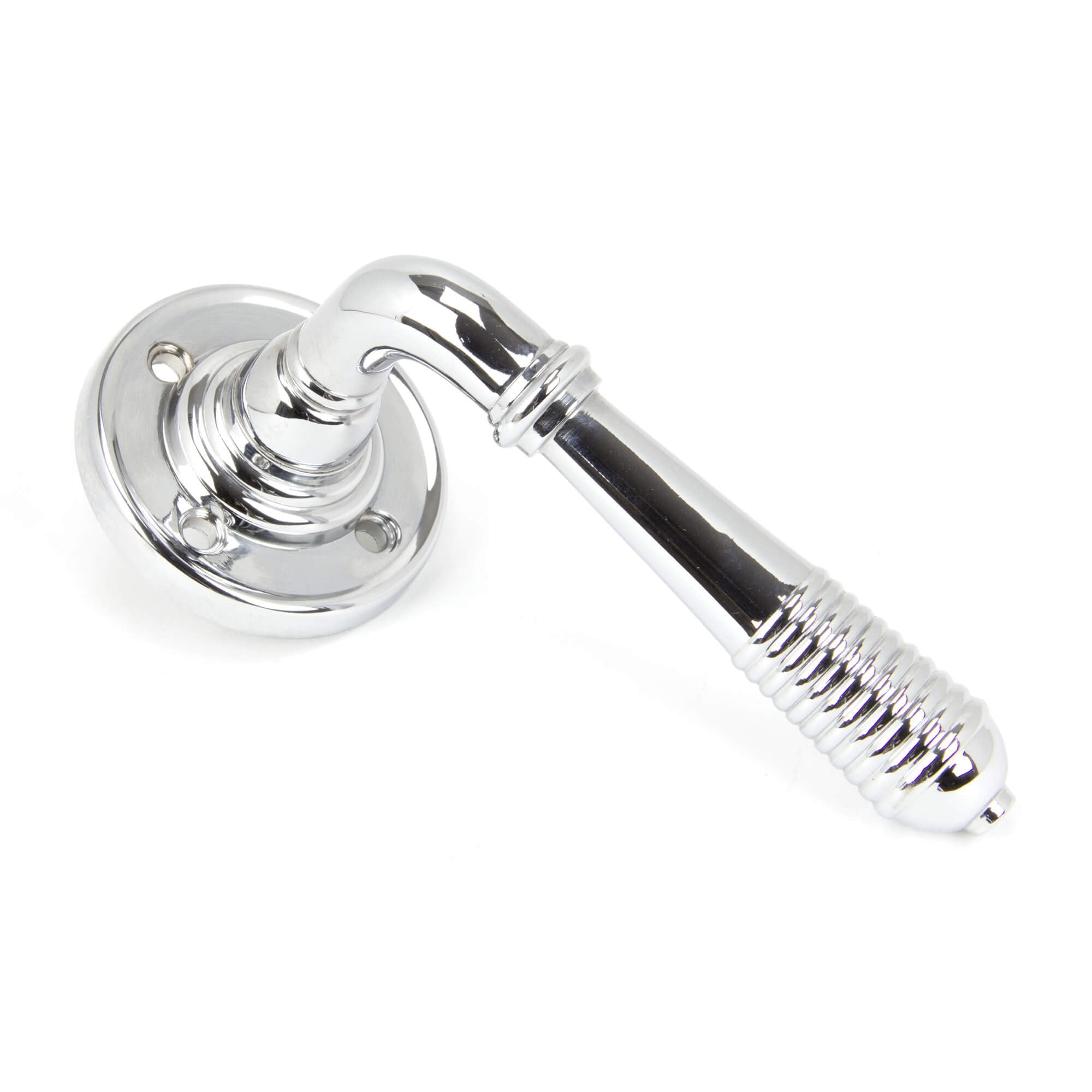 Polished Chrome Reeded Lever Set
