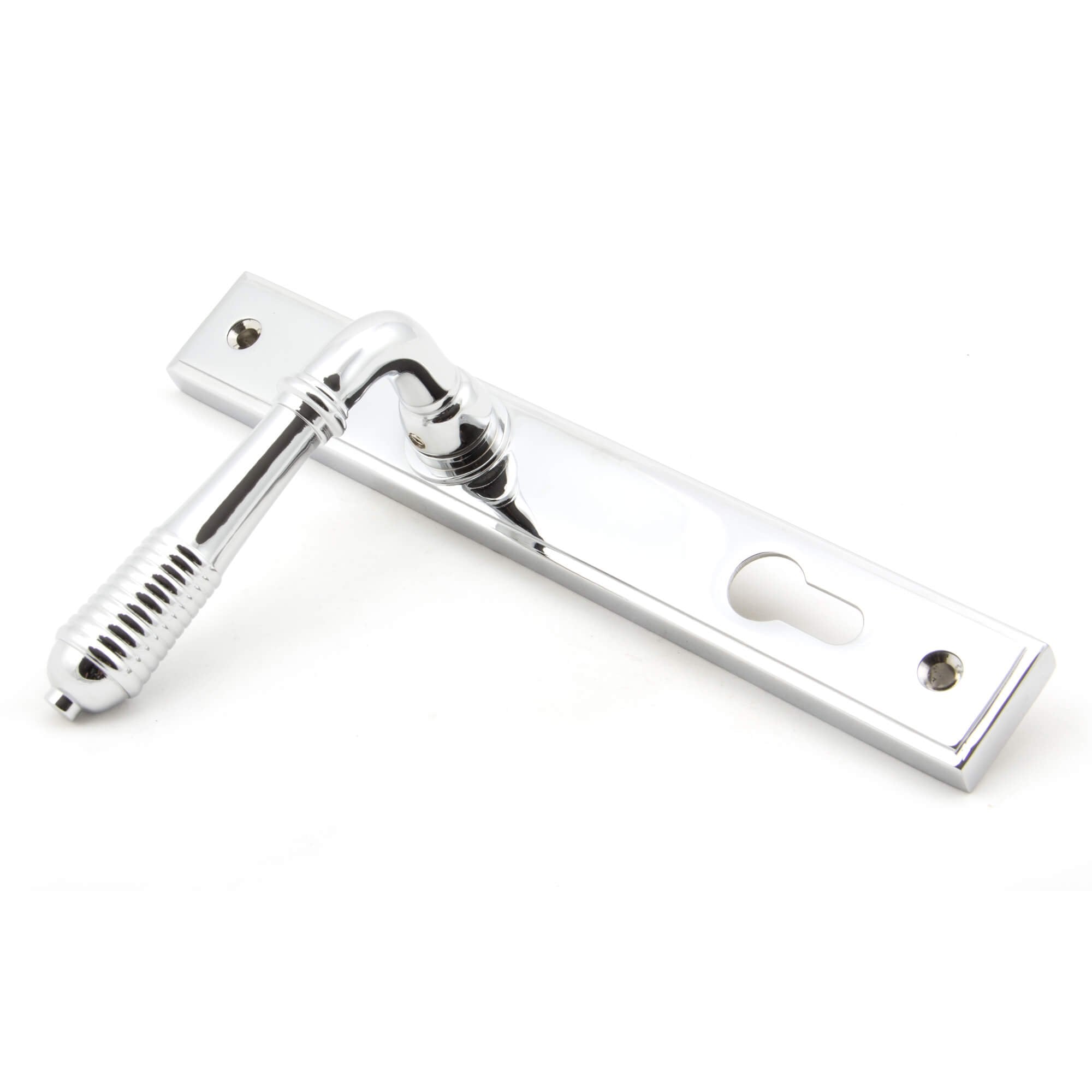 Polished Chrome Reeded Espagnolette Lock Set
