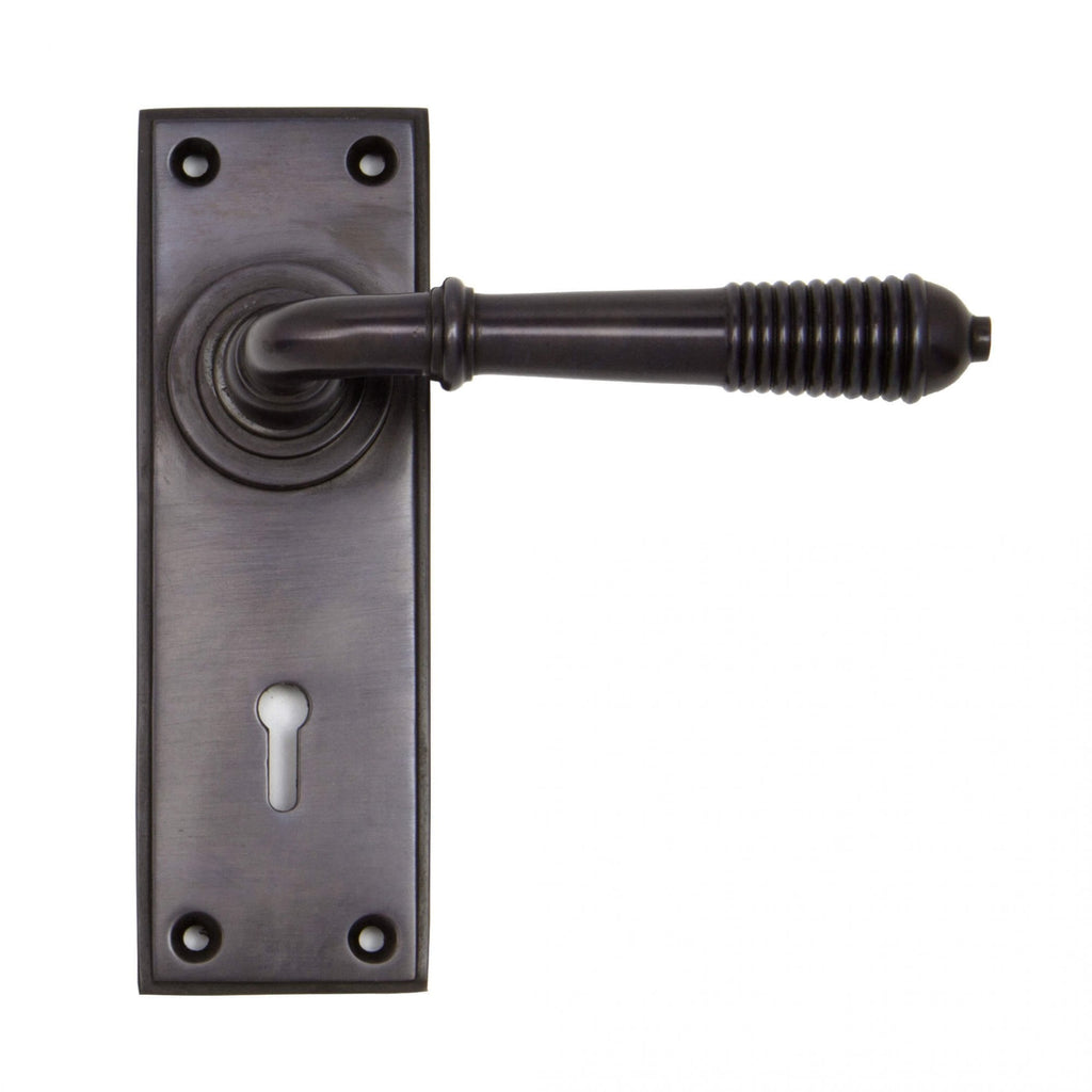 Aged Bronze Reeded Lever Lock Handles