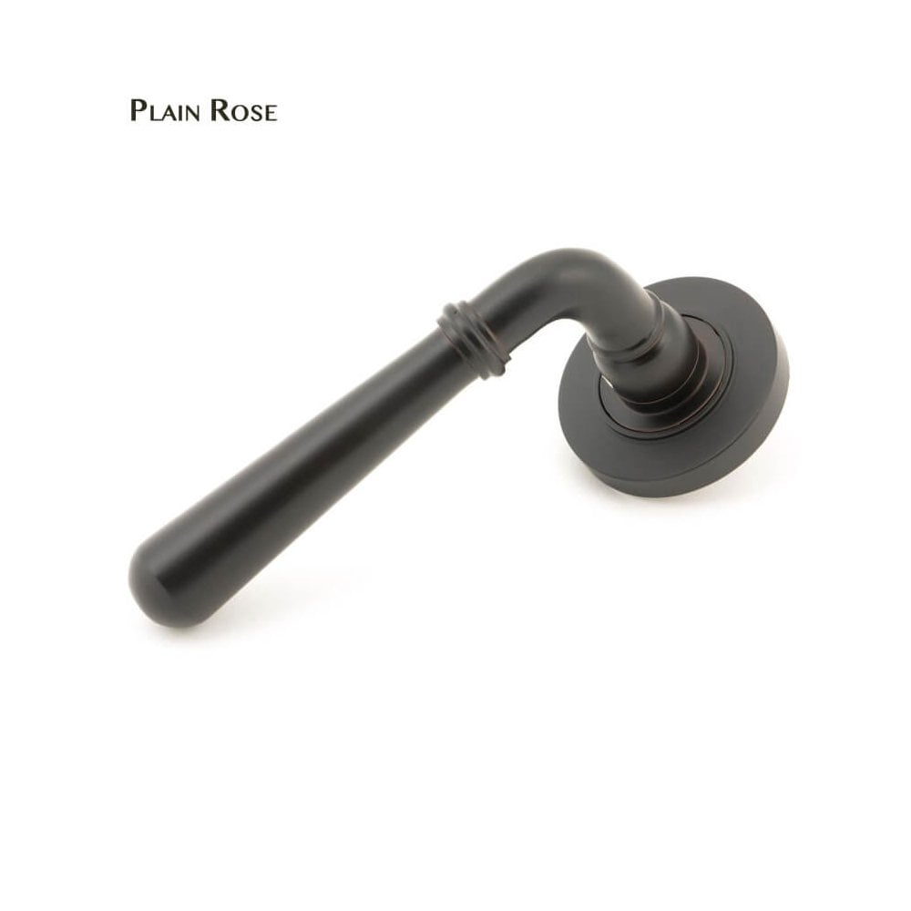 Newbury Aged Bronze Lever on Covered Rose