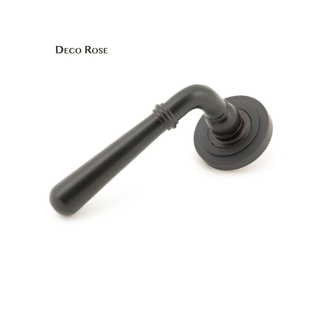 Newbury Aged Bronze Lever on Covered Rose