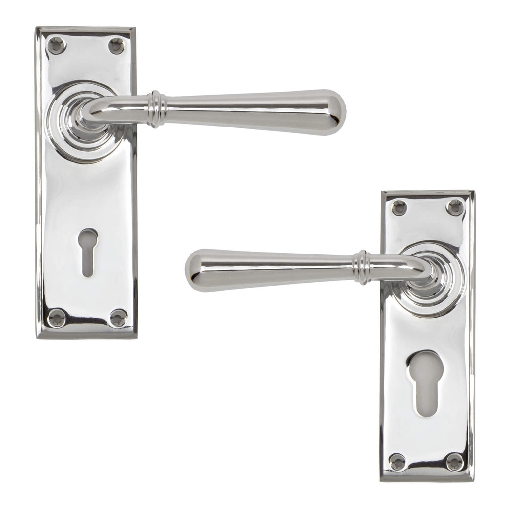 Newbury Lever Lock Handles Polished Chrome