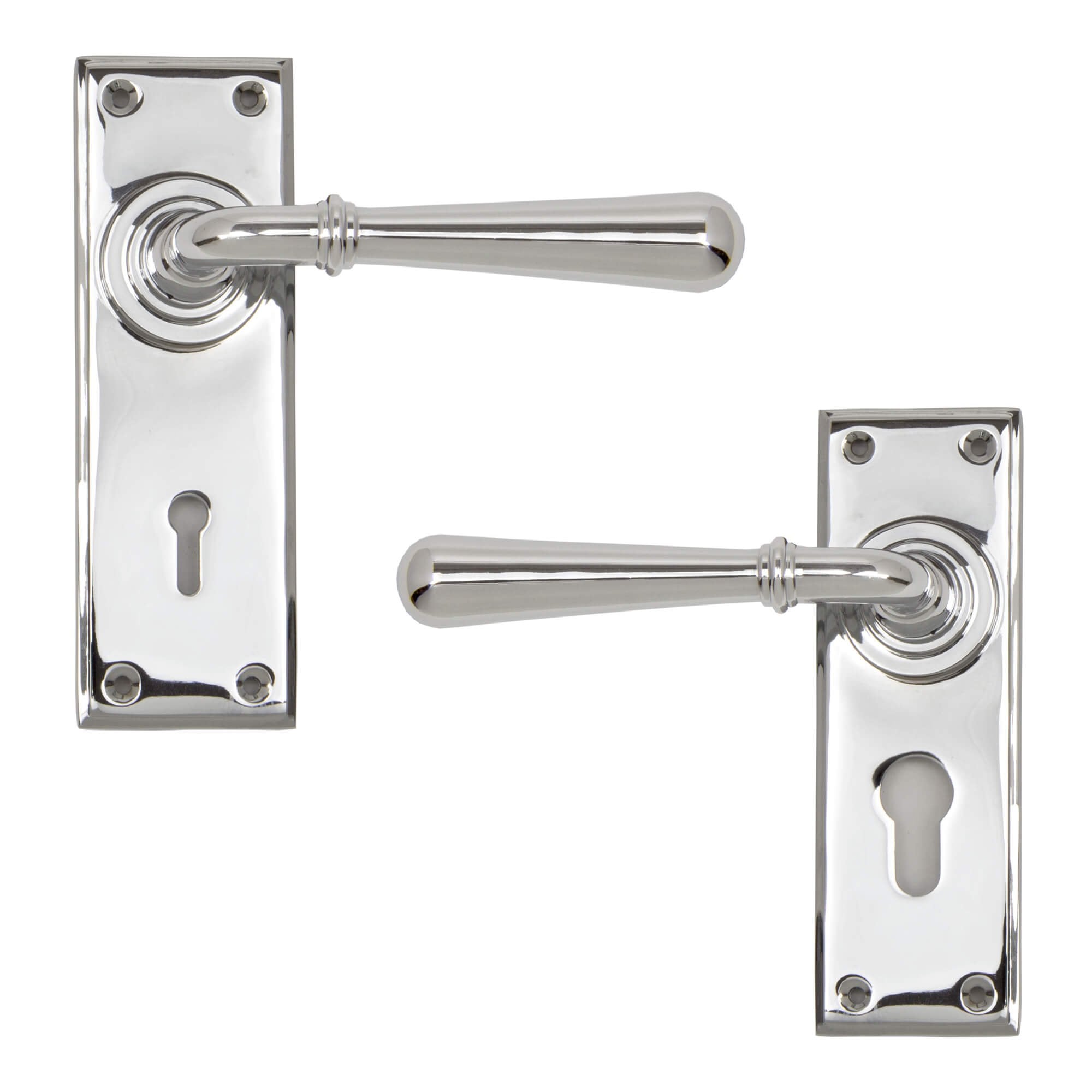 Newbury Lever Lock Handles Polished Chrome