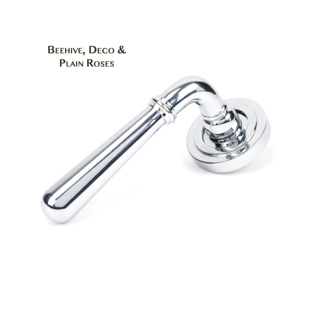 Newbury Polished Chrome Lever on Covered Rose