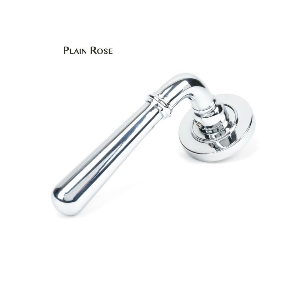 Newbury Polished Chrome Lever on Covered Rose