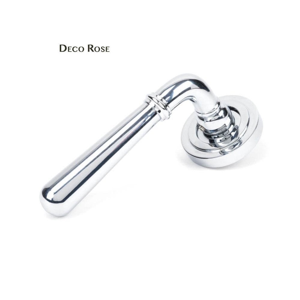 Newbury Polished Chrome Lever on Covered Rose