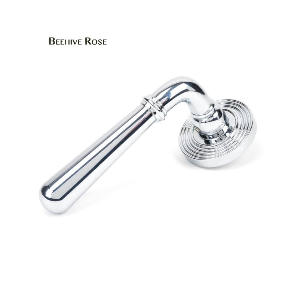 Newbury Polished Chrome Lever on Covered Rose