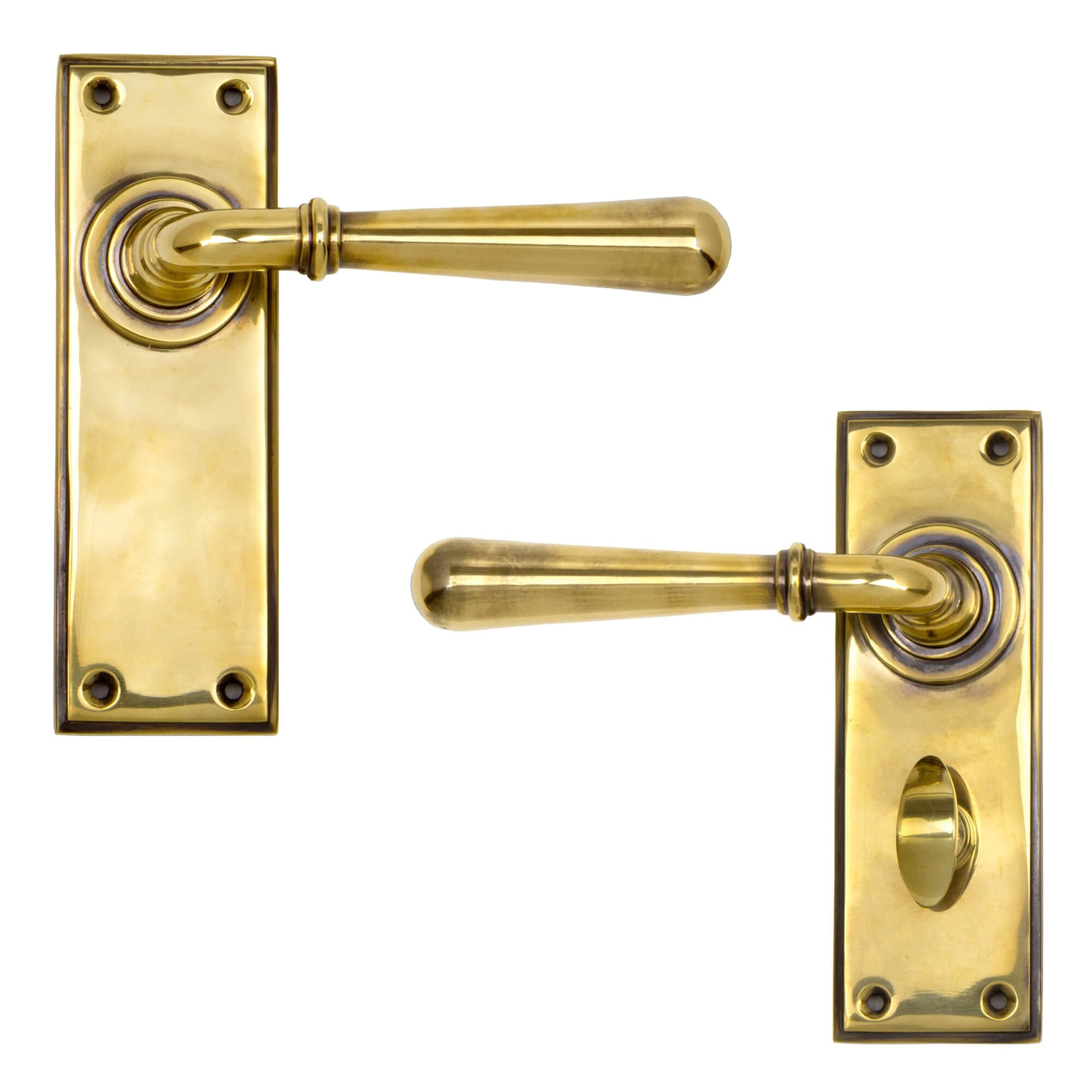 Newbury Lever Handles Aged Brass