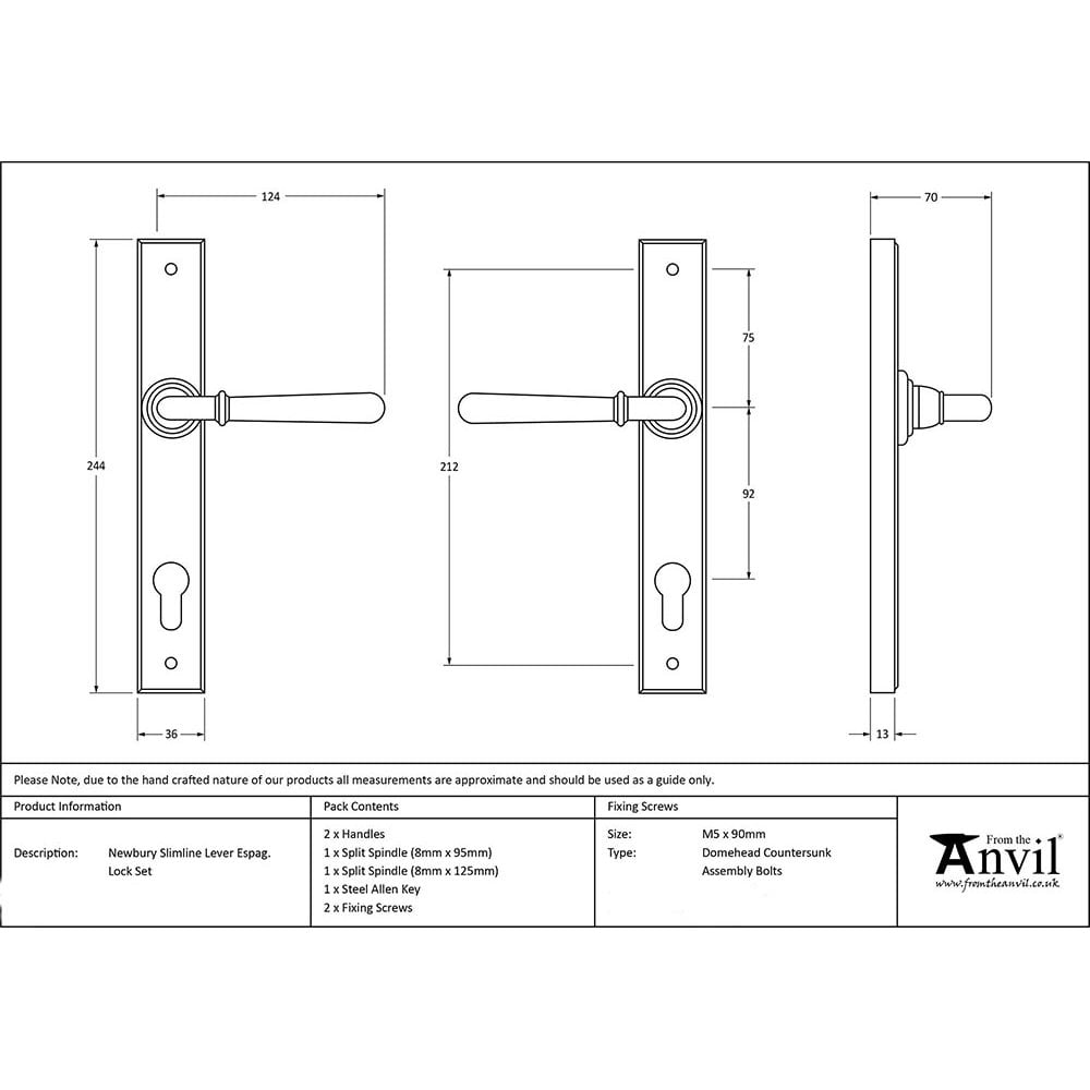 Newbury Aged Brass Espagnolette Lock Set