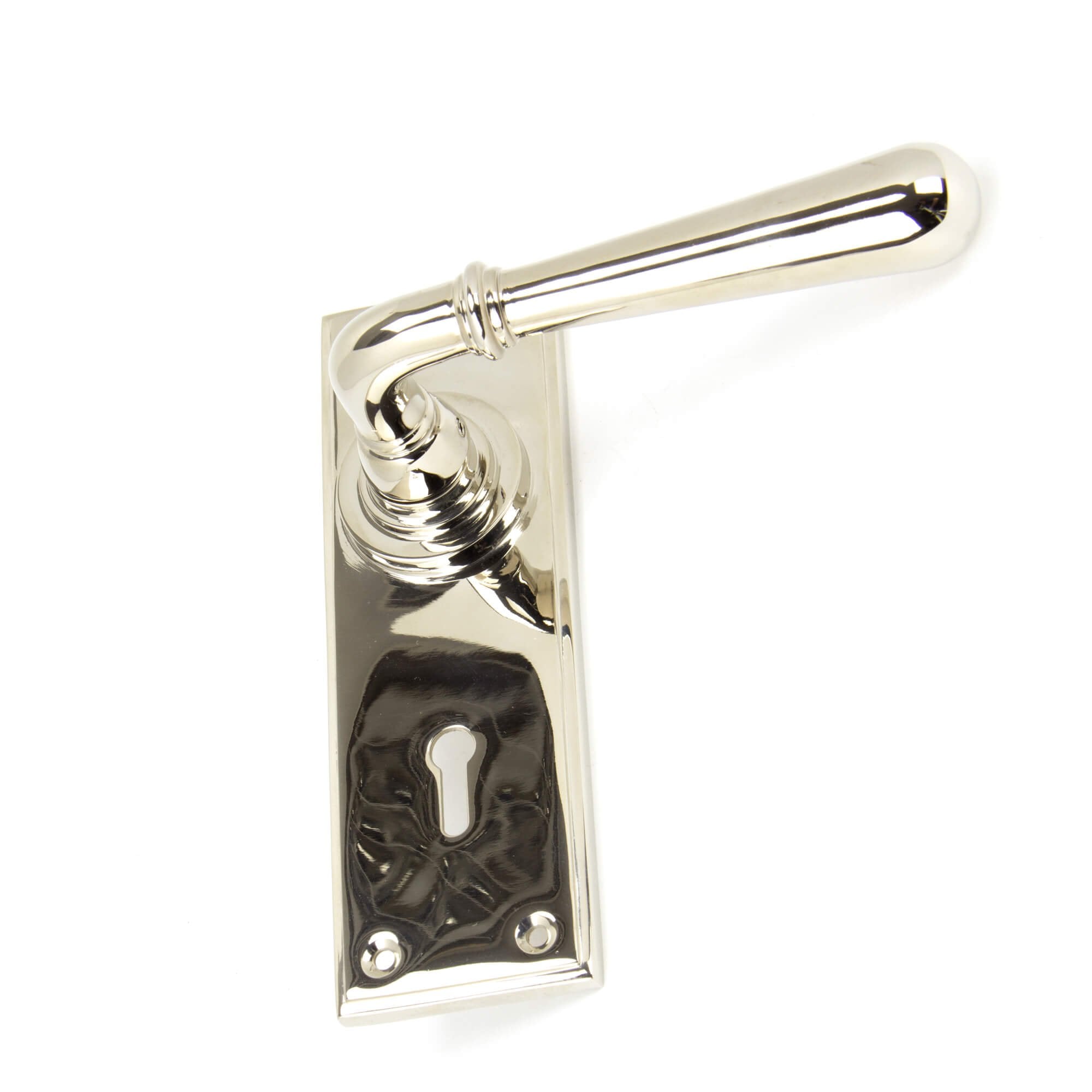 Newbury Lever Lock Handles Polished Nickel