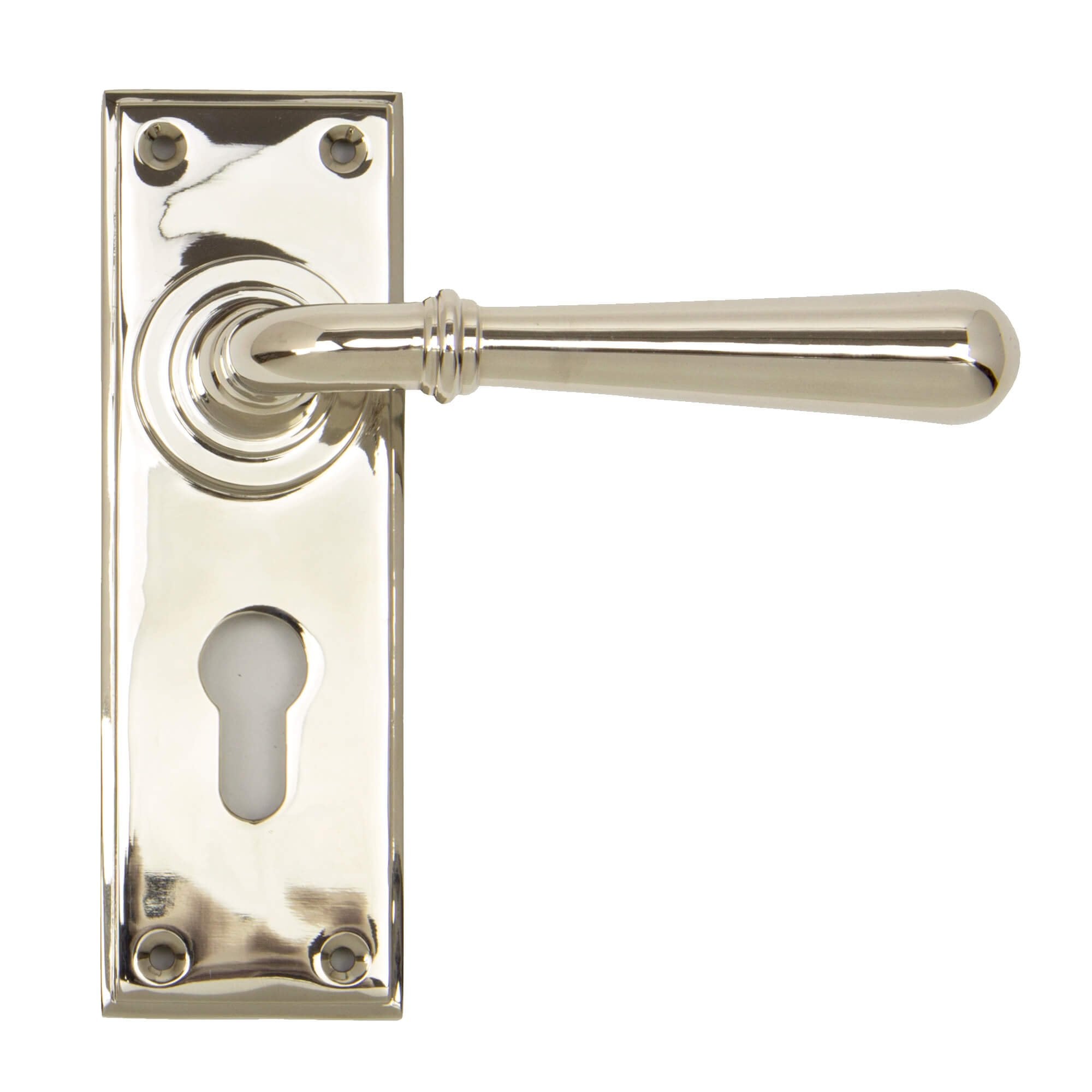 Newbury Lever Lock Handles Polished Nickel