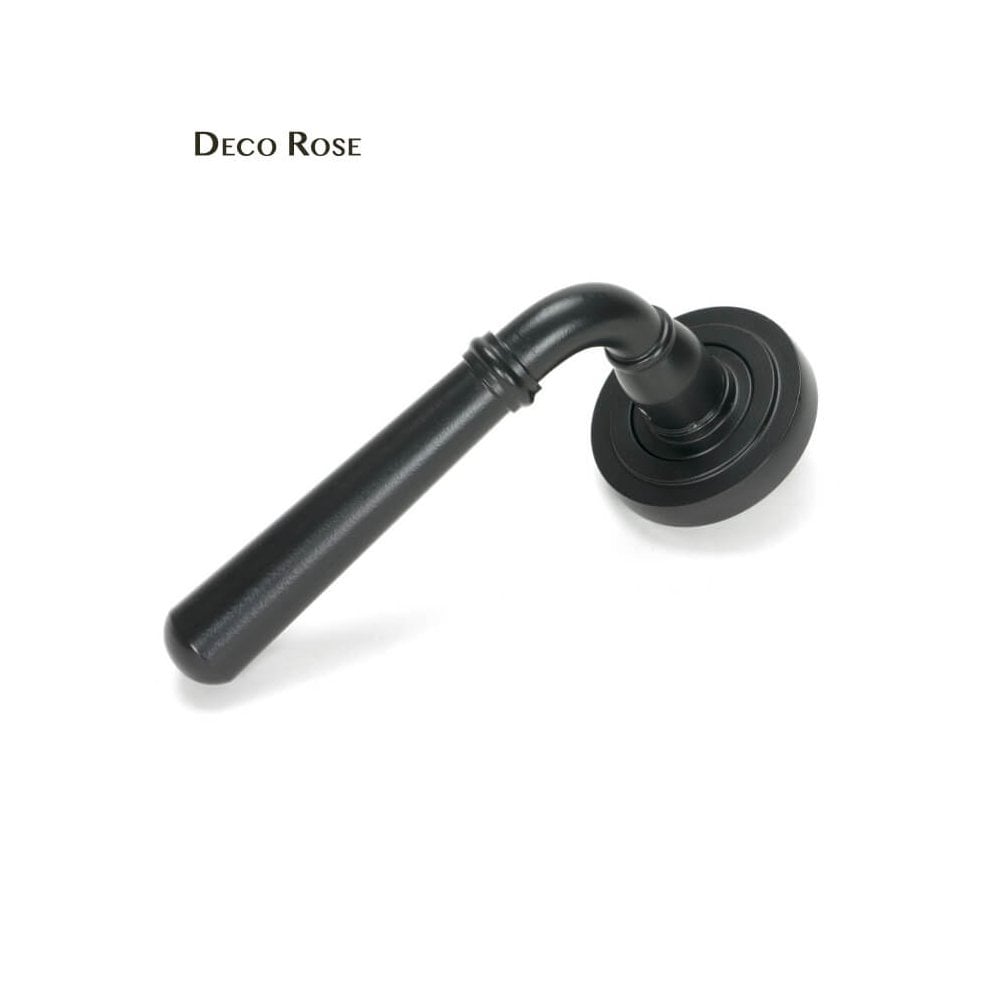 Newbury Matt Black Lever on Covered Rose