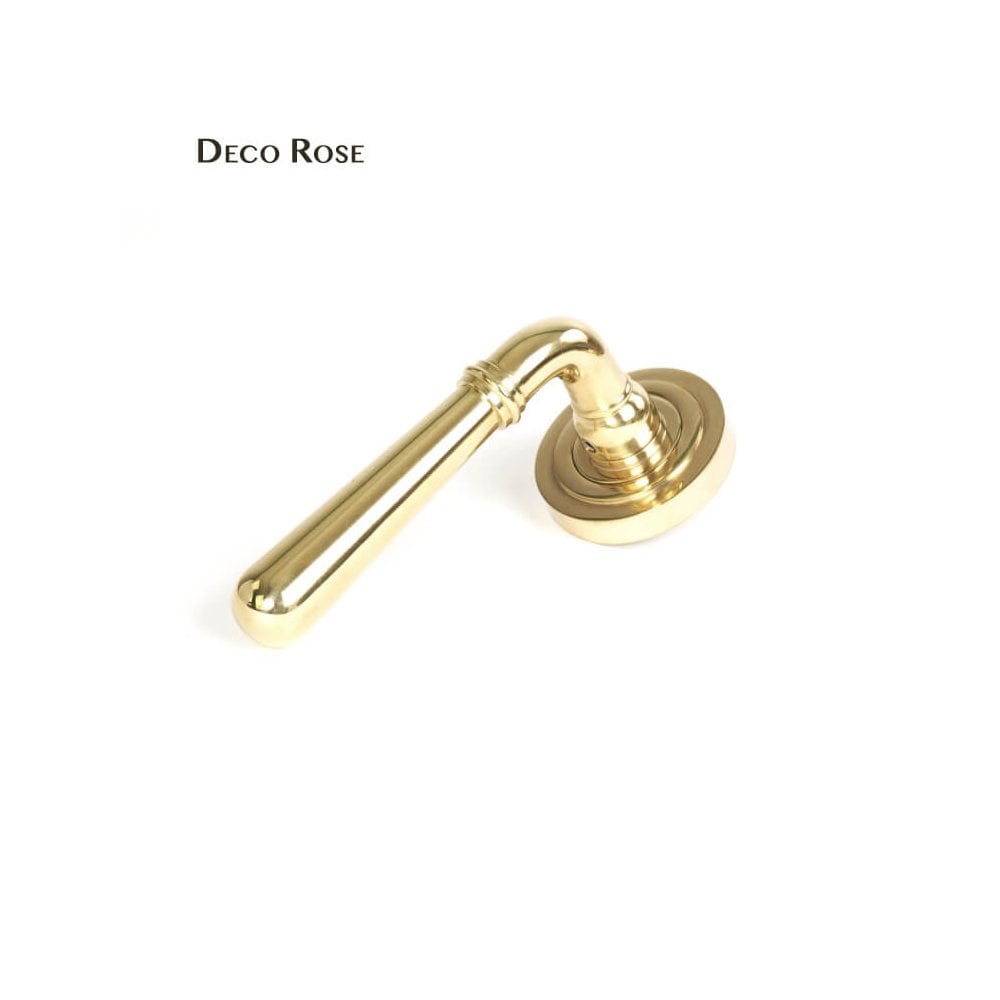 Newbury Polished Brass Lever on Covered Rose