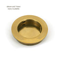 Aged Brass Plain Round Sliding Door Pull
