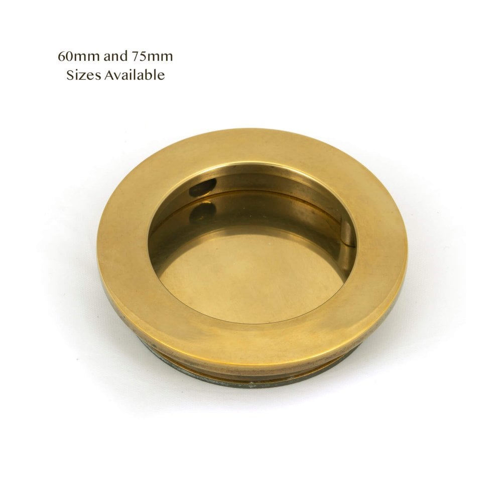 Aged Brass Plain Round Sliding Door Pull