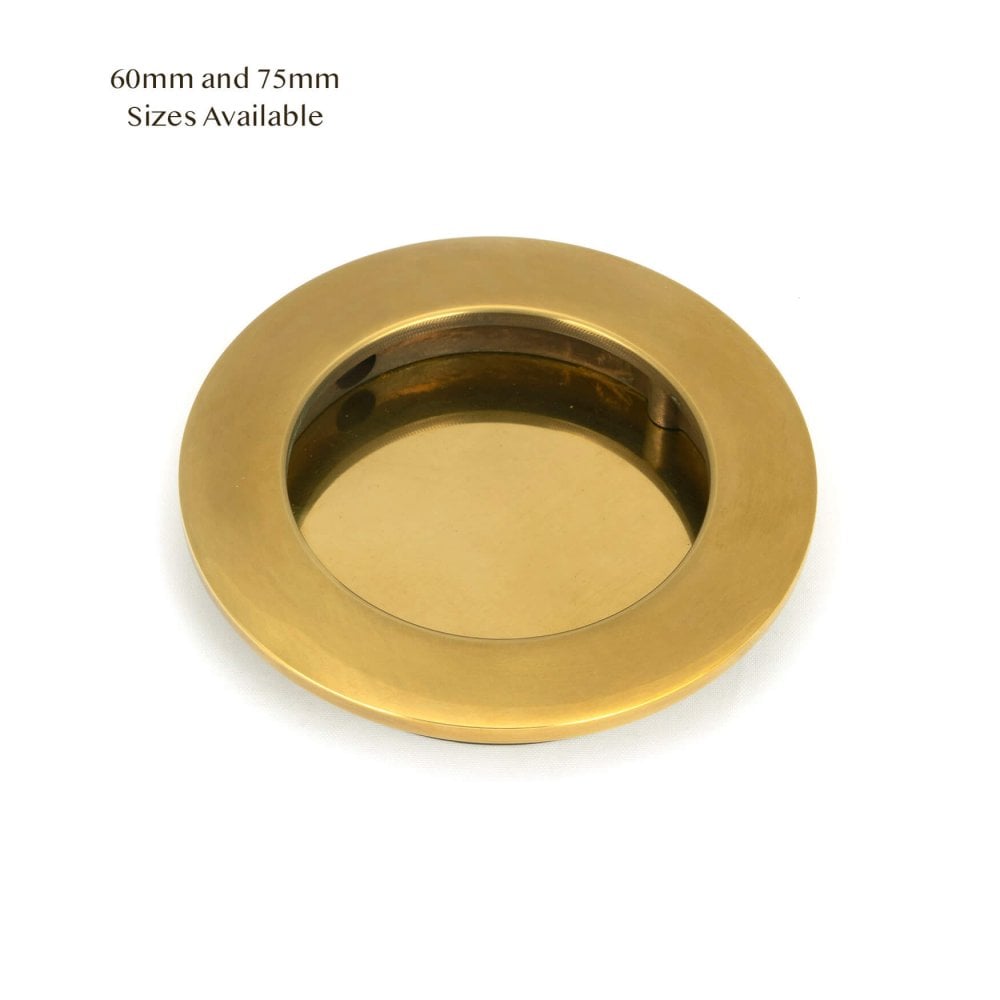 Aged Brass Plain Round Sliding Door Pull