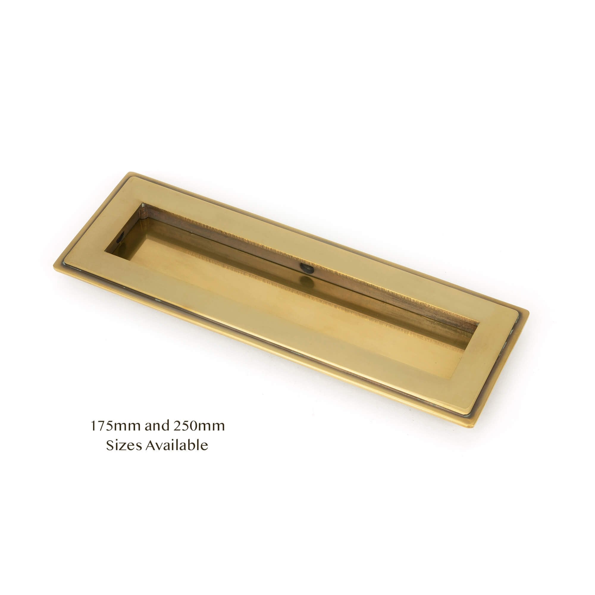 Aged Brass Art Deco Rectangular Sliding Door Pull