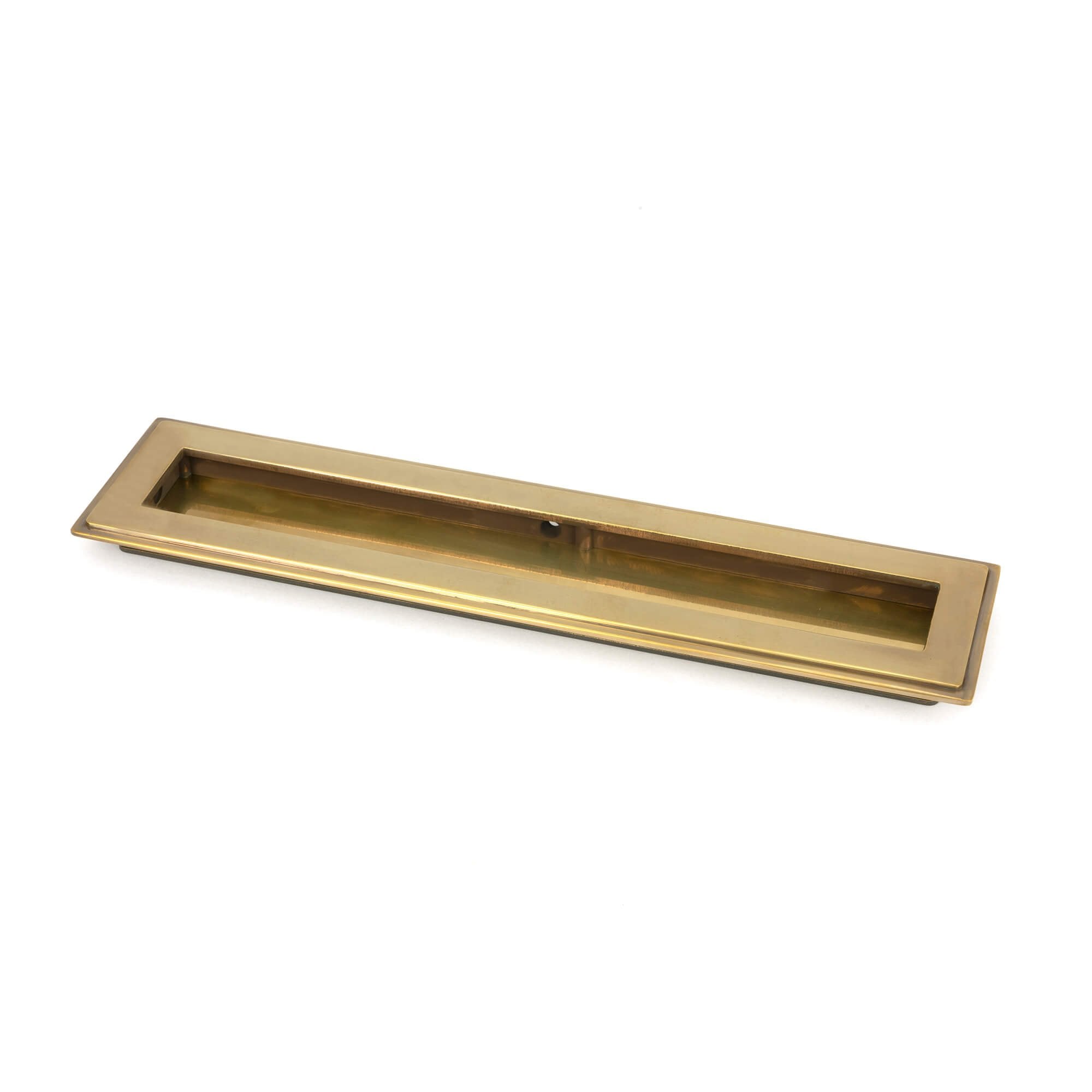 Aged Brass Art Deco Rectangular Sliding Door Pull