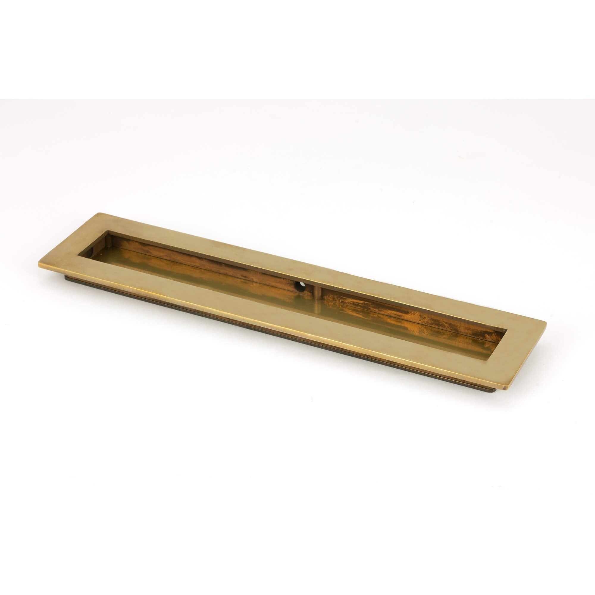 Aged Brass Plain Rectangular Sliding Door Pull