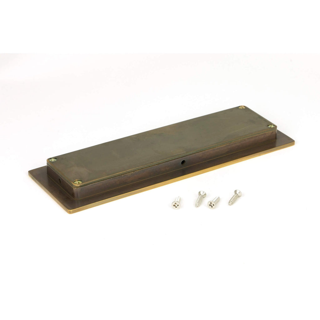 Aged Brass Plain Rectangular Sliding Door Pull