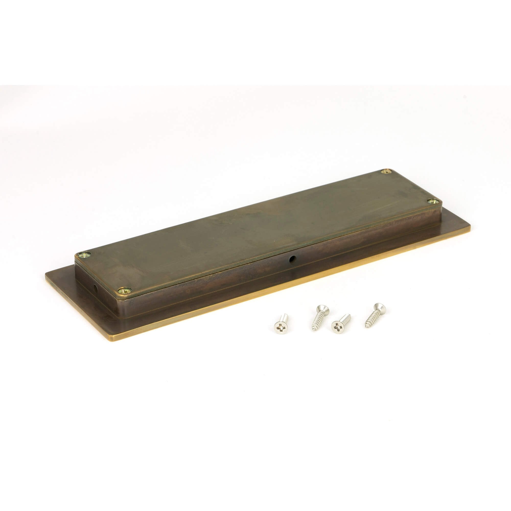Aged Brass Plain Rectangular Sliding Door Pull