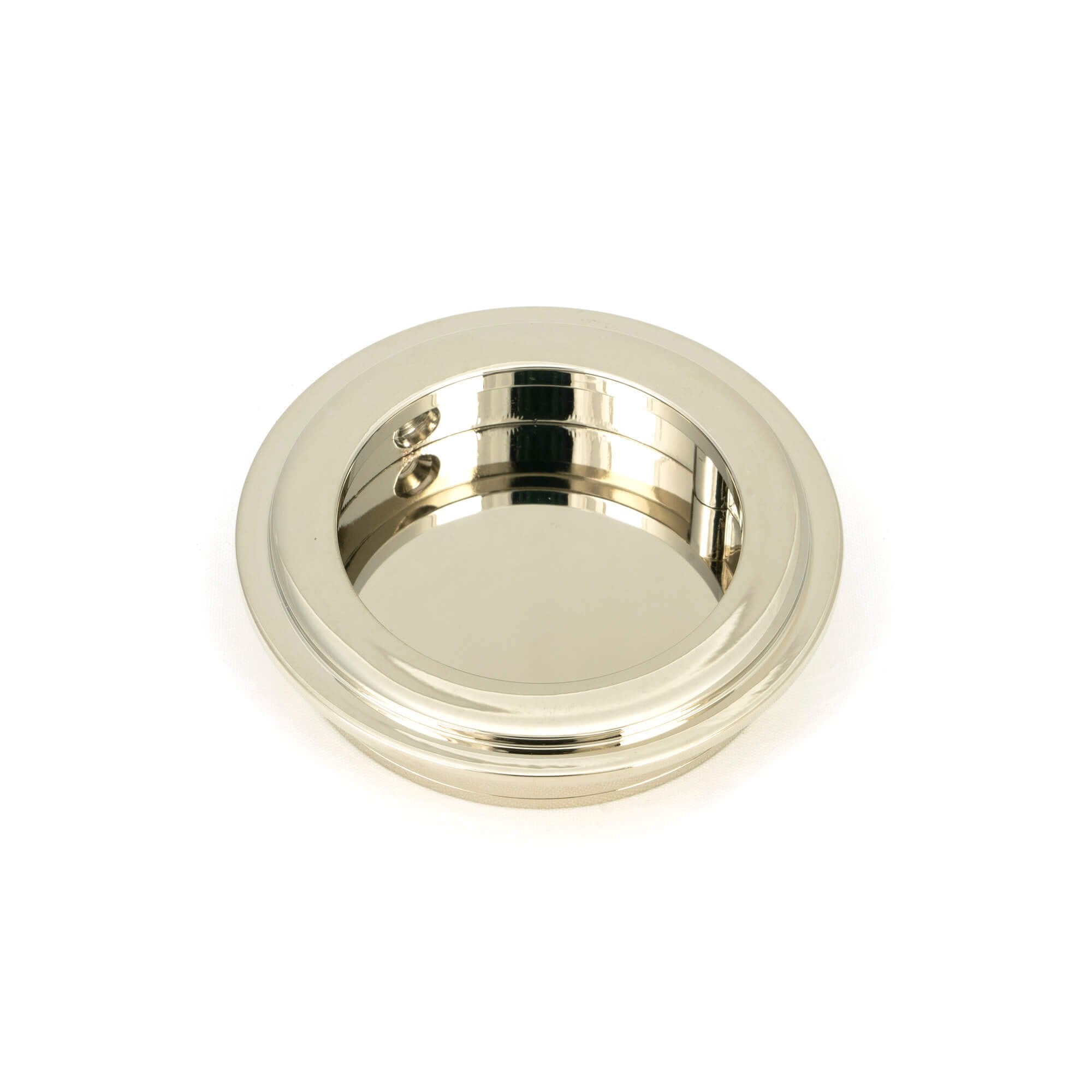 Polished Nickel Art Deco Round Sliding Door Pull
