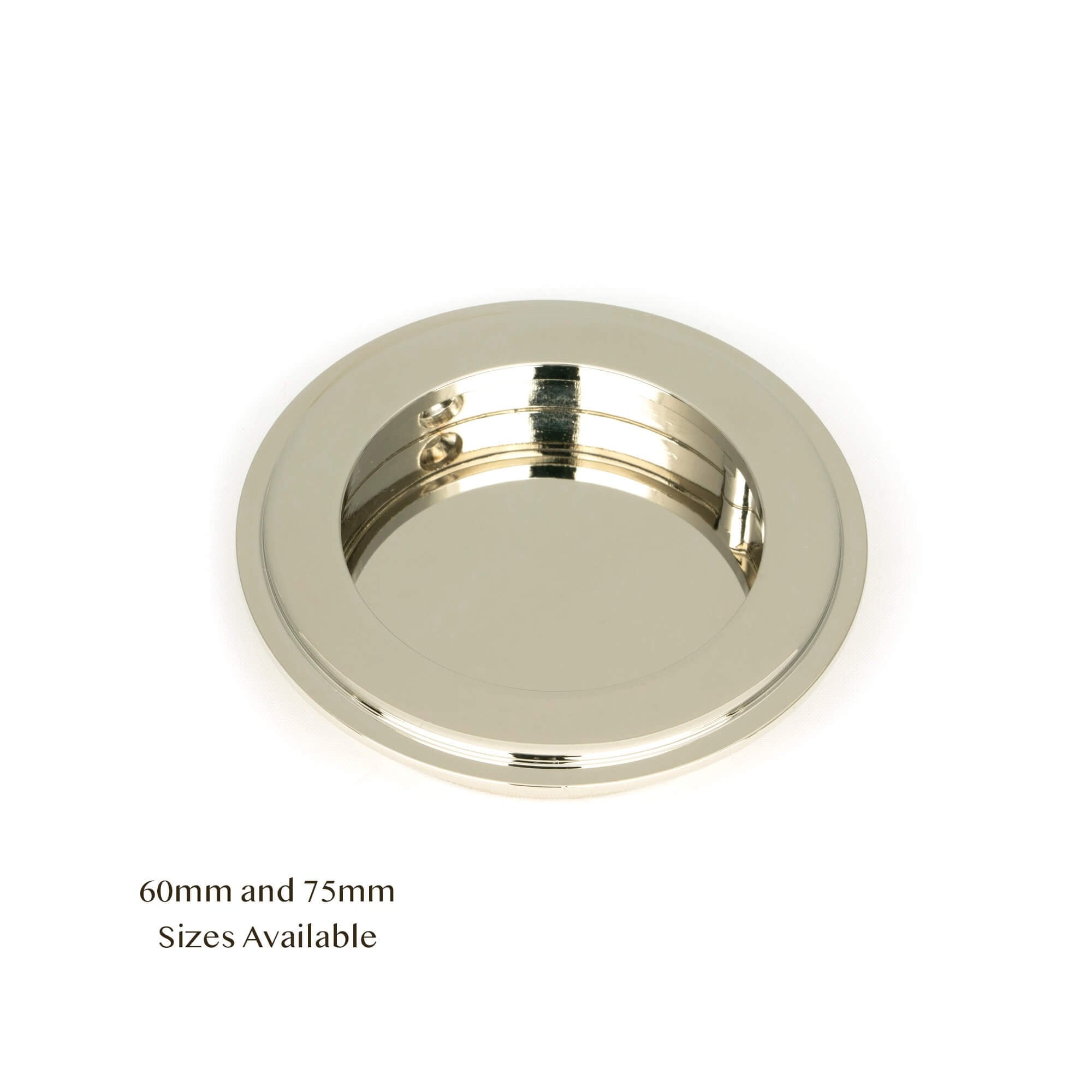 Polished Nickel Art Deco Round Sliding Door Pull