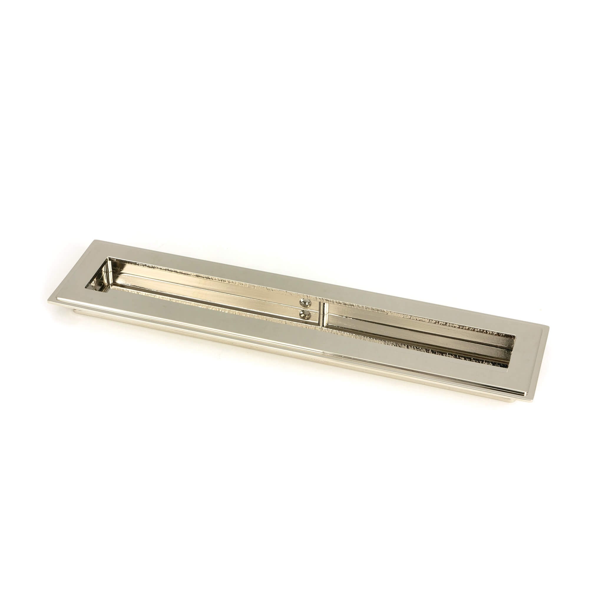 Polished Nickel Art Deco Rectangular Sliding Door Pull