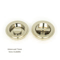 Polished Nickel Art Deco Round Sliding Door Pull - Privacy Set