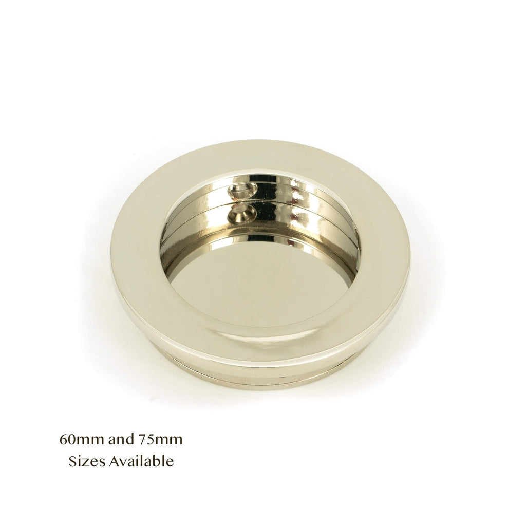 Polished Nickel Plain Round Sliding Door Pull