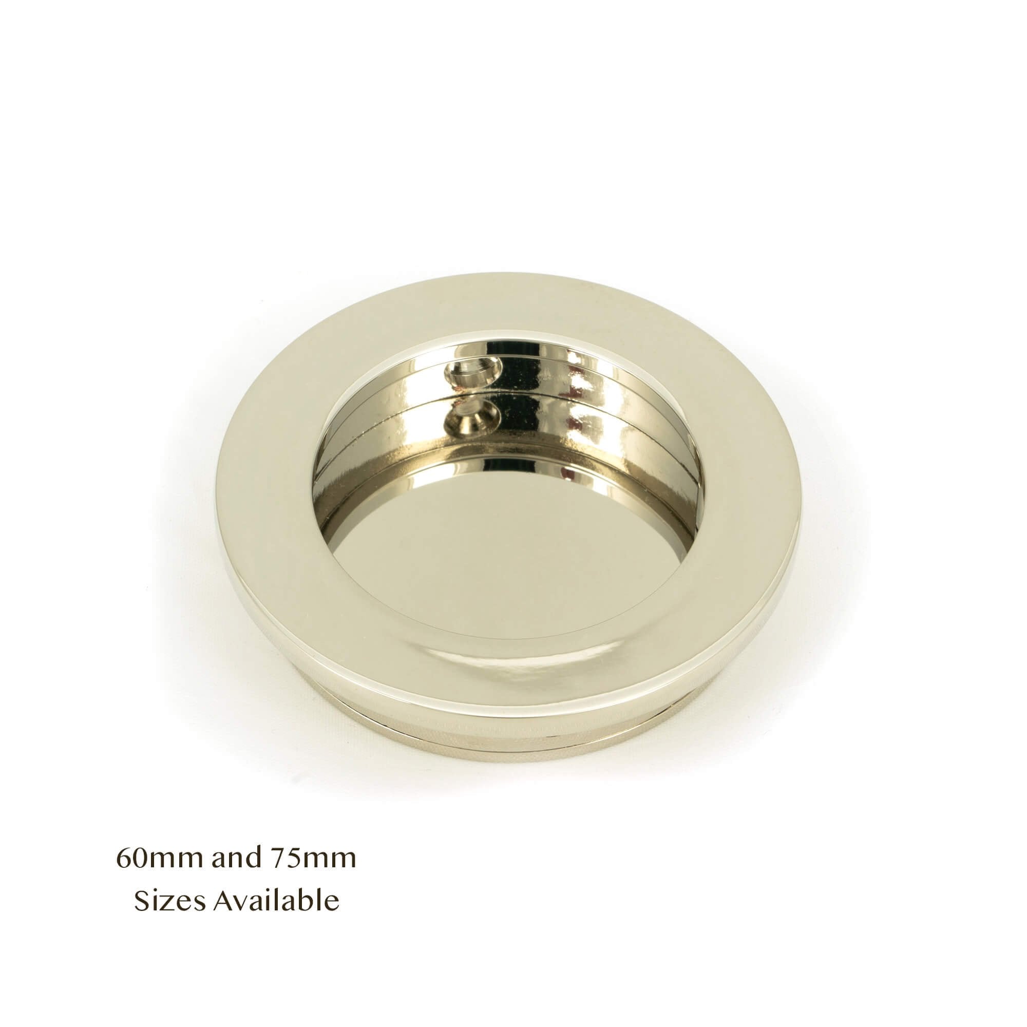 Polished Nickel Plain Round Sliding Door Pull