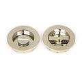 Polished Nickel Plain Round Sliding Door Pull - Privacy Set
