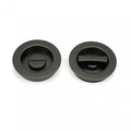 Aged Bronze Plain Round Sliding Door Pull - Privacy Set