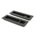 Aged Bronze Plain Rectangular Sliding Door Pull - Privacy Set