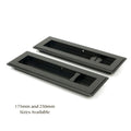 Aged Bronze Art Deco Rectangular Sliding Door Pull - Privacy Set