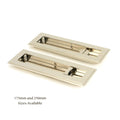 Polished Nickel Art Deco Rectangular Sliding Door Pull - Privacy Set