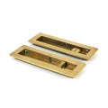Aged Brass Plain Rectangular Sliding Door Pull - Privacy Set