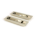 Polished Nickel Plain Rectangular Sliding Door Pull - Privacy Set