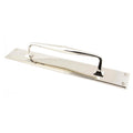 Polished Nickel Art Deco Pull Handle on Backplate