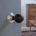 Ebonised Beehive Door Knobs - Polished Nickel