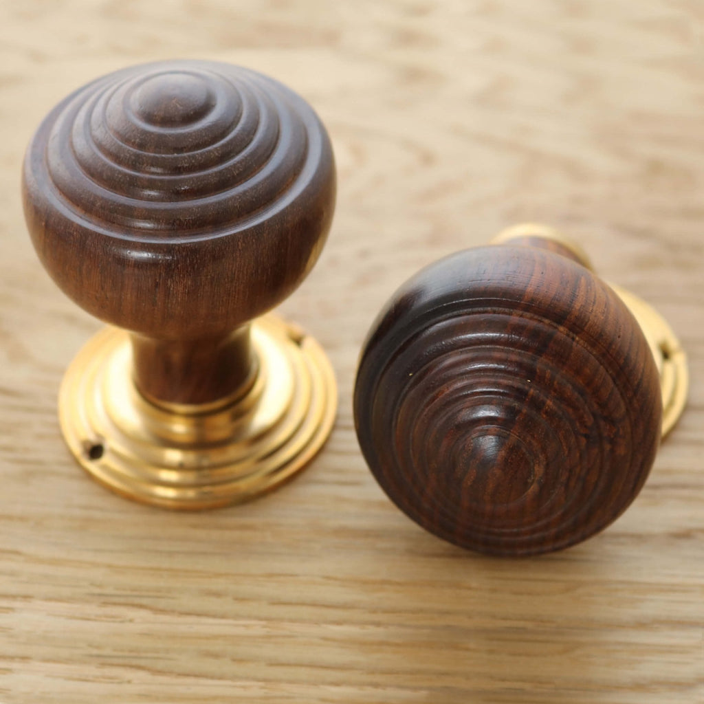 Rosewood Ringed Door Knobs