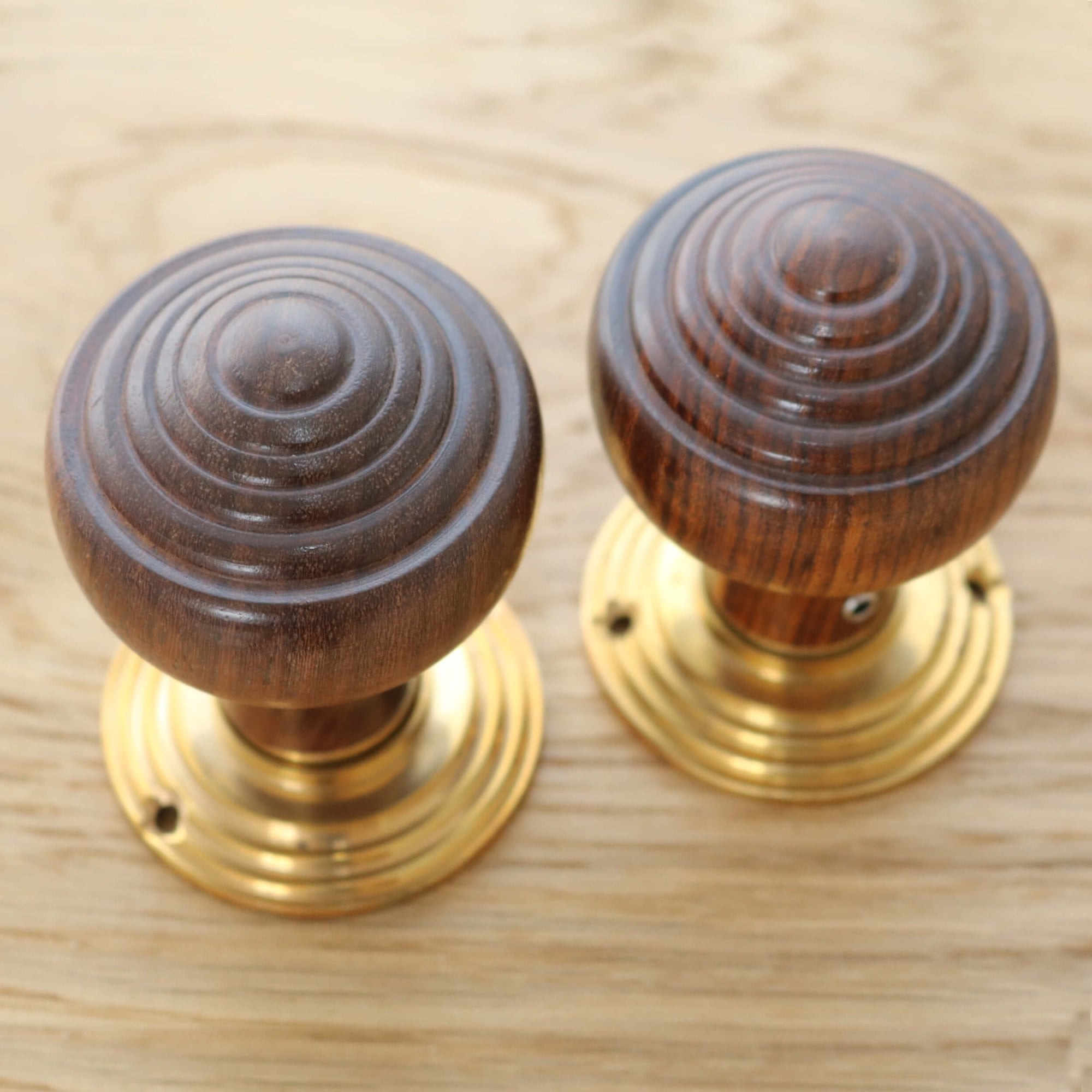 Rosewood Ringed Door Knobs
