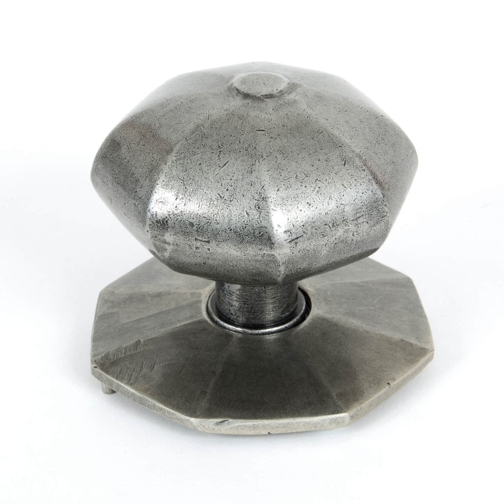 Octagonal Centre Door Knob - Black or Pewter