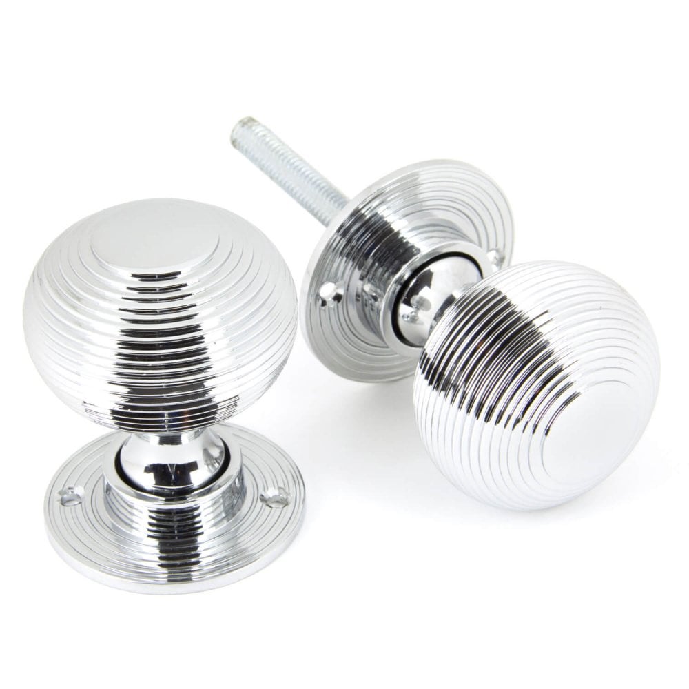 Polished Chrome Beehive Door Knobs