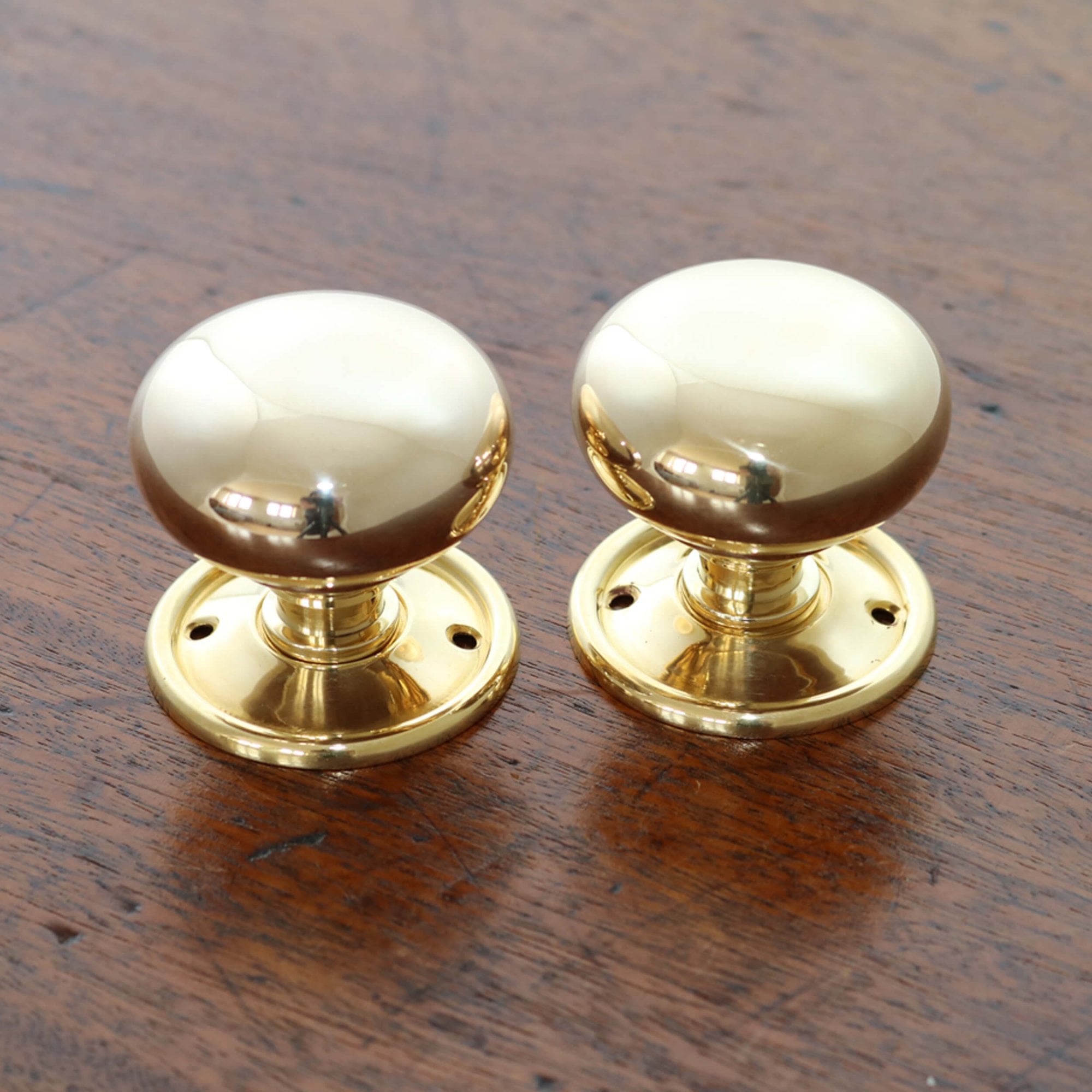 Brass Mushroom Mortice/Rim Knobs